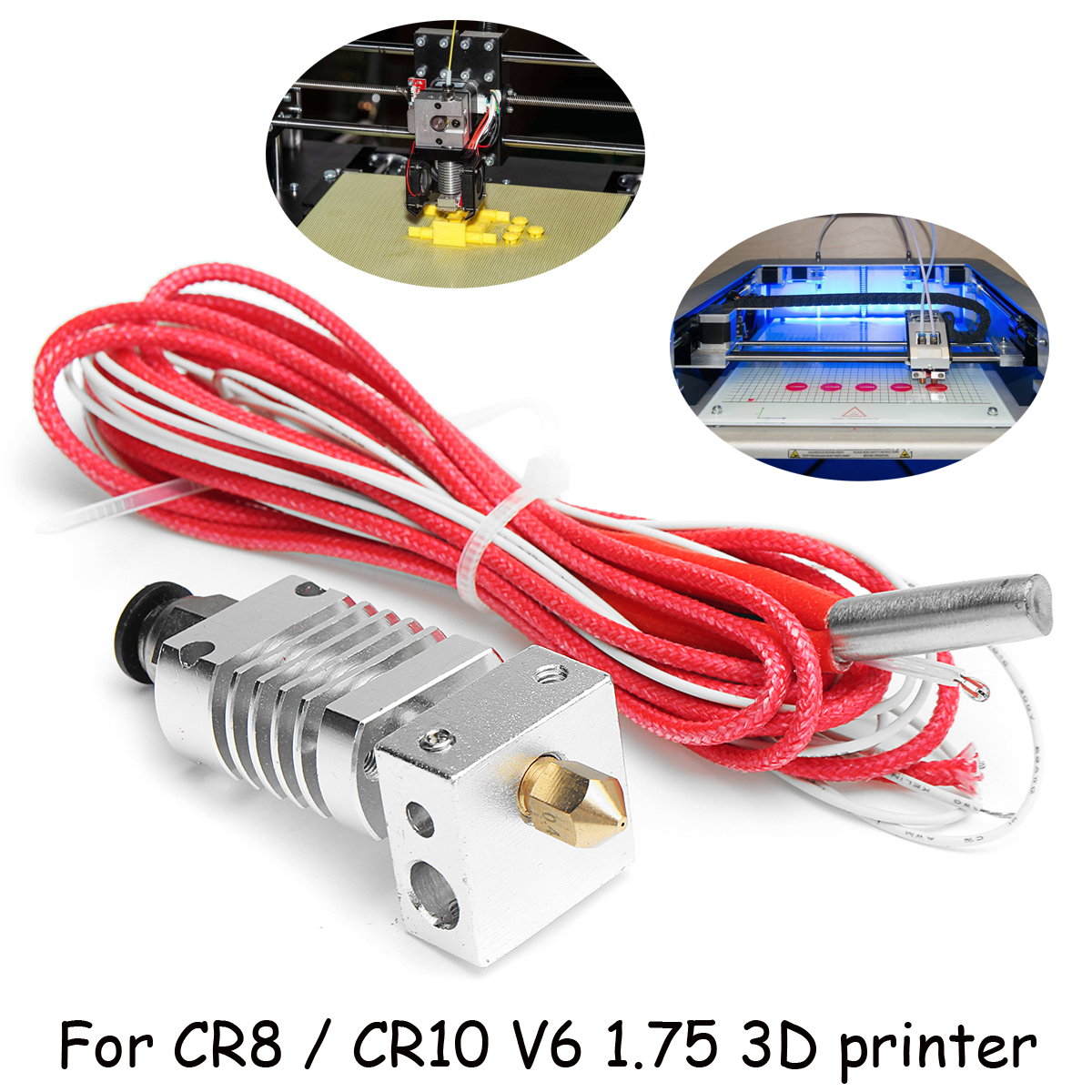 V6 1.75mm All Metal J-Head Hotend Remote Extruder Kit with Heating tube for CR10 3D Printer 9