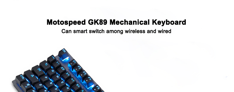 Motospeed GK89 2.4G Wireless 104Keys USB Wired Mechanical Gaming Keyboard Outemu Switch LED Light 13