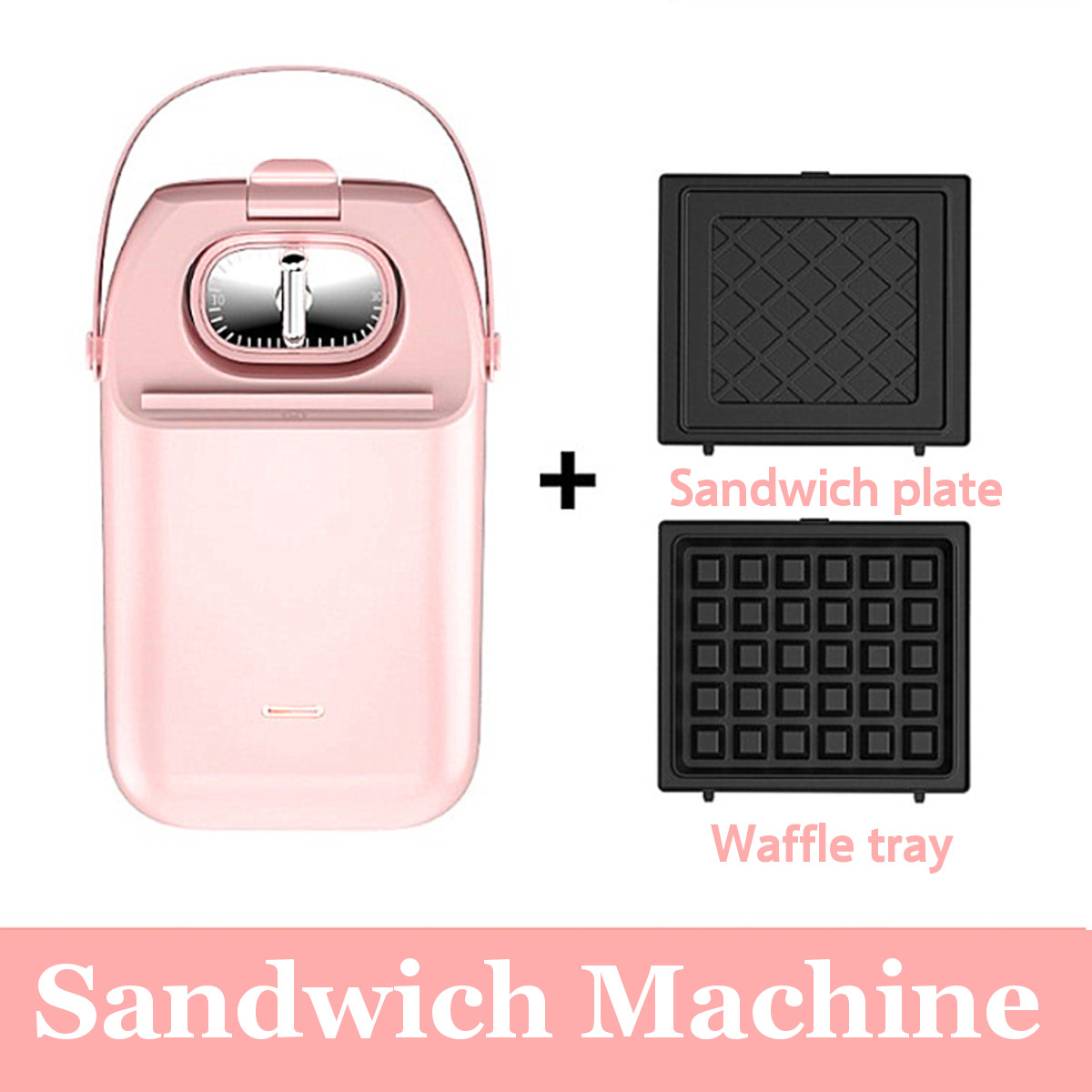 2IN1 Electric Sandwich Maker Breakfast Machine Panini Waffle Cake Toaster Grill