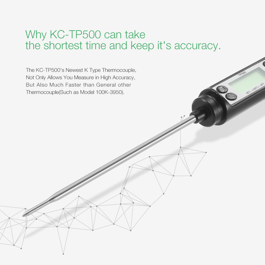 KCASA KC-TP500 Форма Ручки Высокопроизводительный цифровой Термометр барбекю с мгновенным чтением для кулинария и мясной пищи