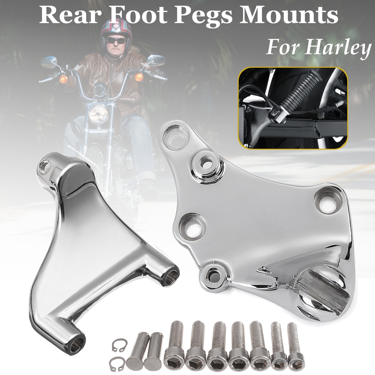 Passenger Rear Foot Pegs Mount For Harley Sportster XL 1200/883 2014-2016