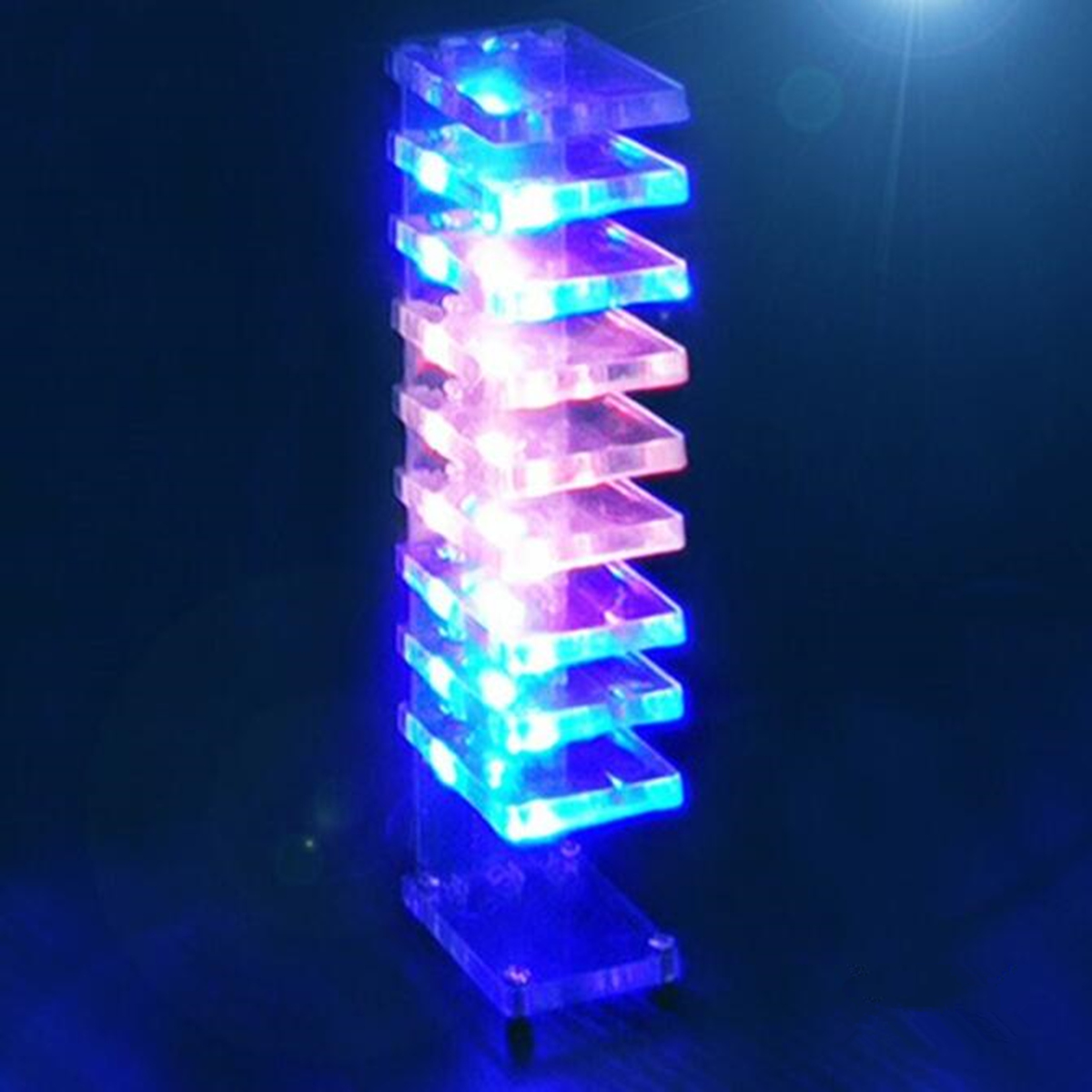 

20mm x 30mm x 160mm DIY Dream Crystal Electronic Column Light Cube LED Music Voice Spectrum Kit