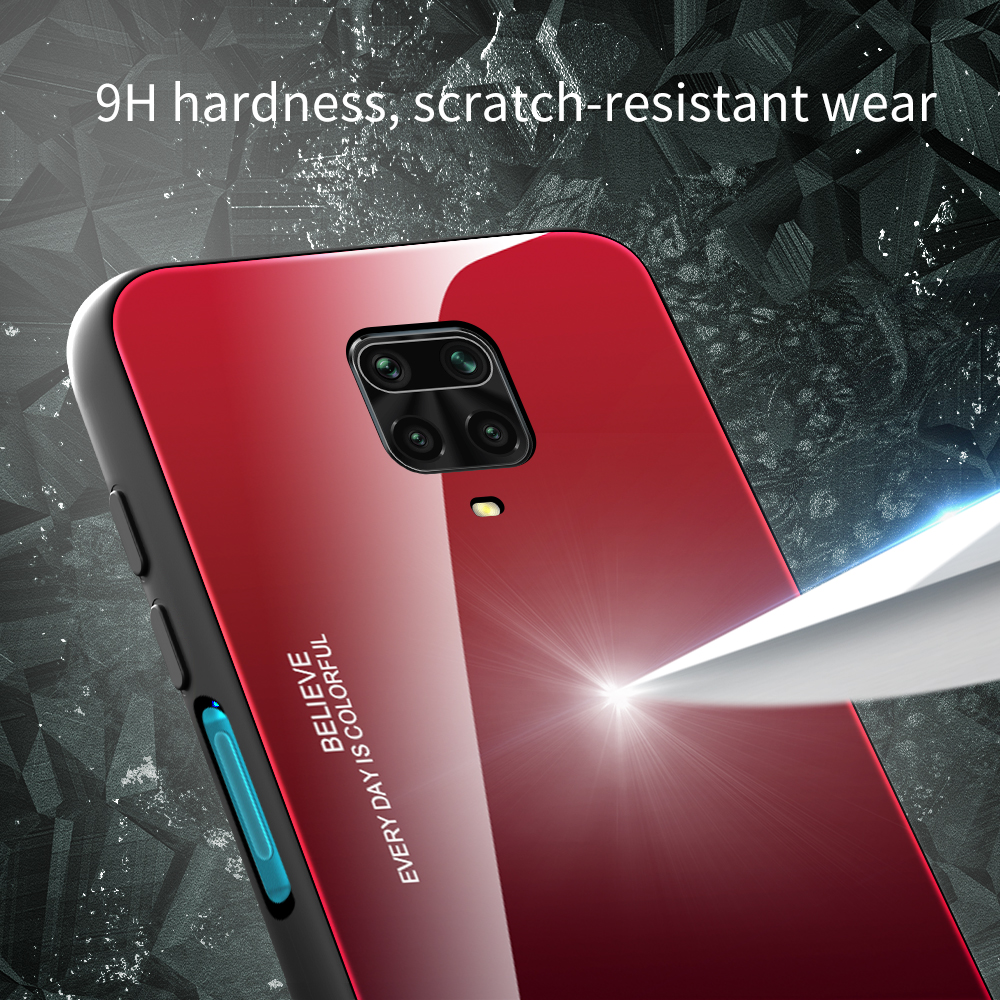 Bakeey for Xiaomi Redmi Note 9S / Redmi Note 9 Pro / Redmi Note 9 Pro Max Case Gradient Color Tempered Glass Shockproof Scratch Resistant Protective Case Non-original