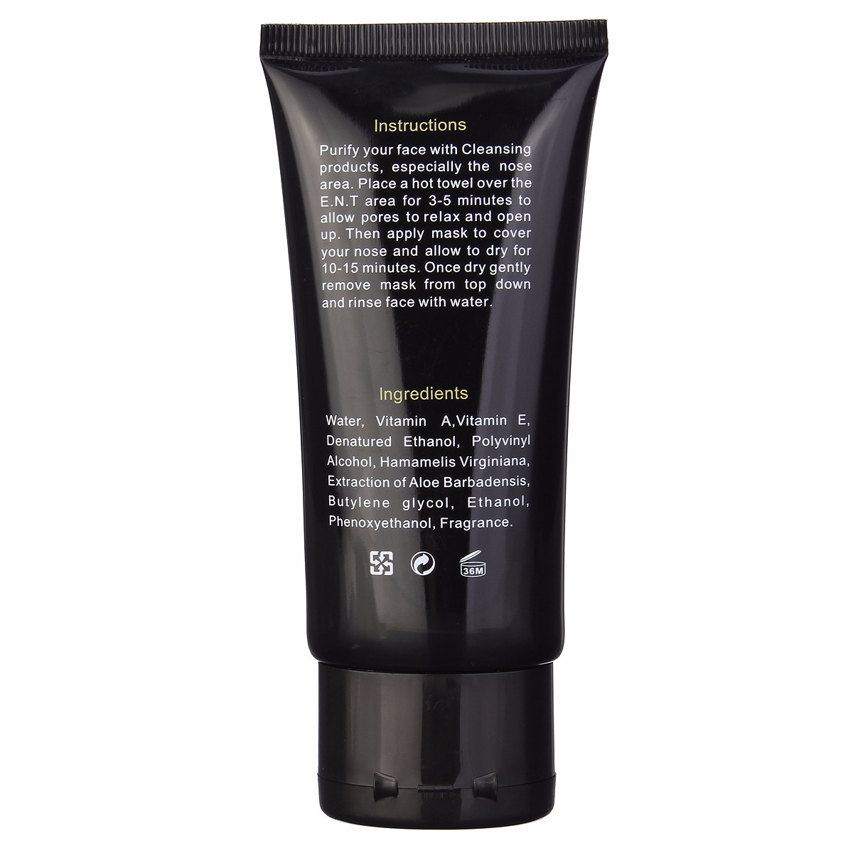Luckyfine Blackhead Removal Black Mask Peel-off Smoothes Skin Tender Purifying Deep Cleansing 60ml
