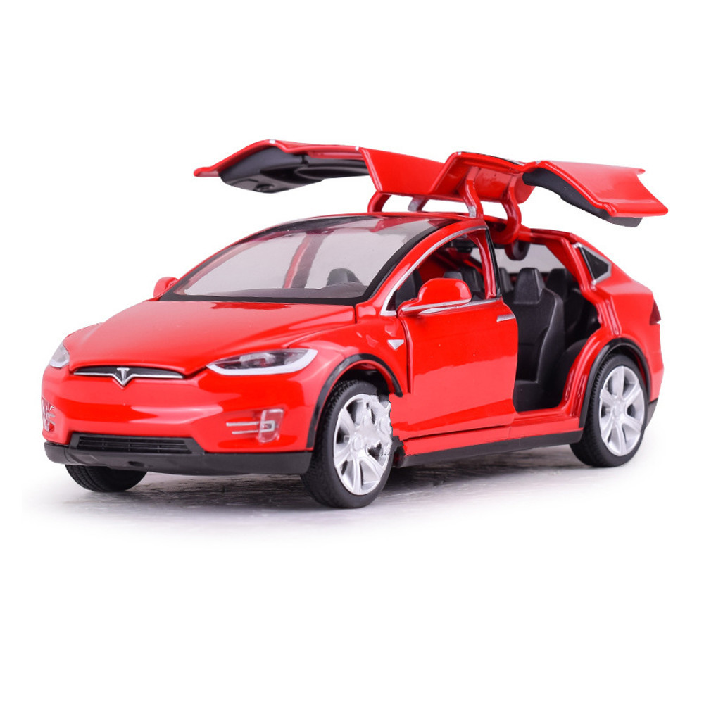 Baosilun1:32 Simulation Tesla MODEL X90 Alloy Car Model Children Sound And Light Toys - Photo: 4
