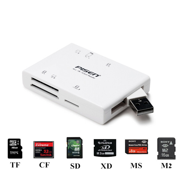 

PISEN сд XD TF читателя карты Micro SD карты для камеры телефона M2 6-в-1 USB 2.0 мс Cf