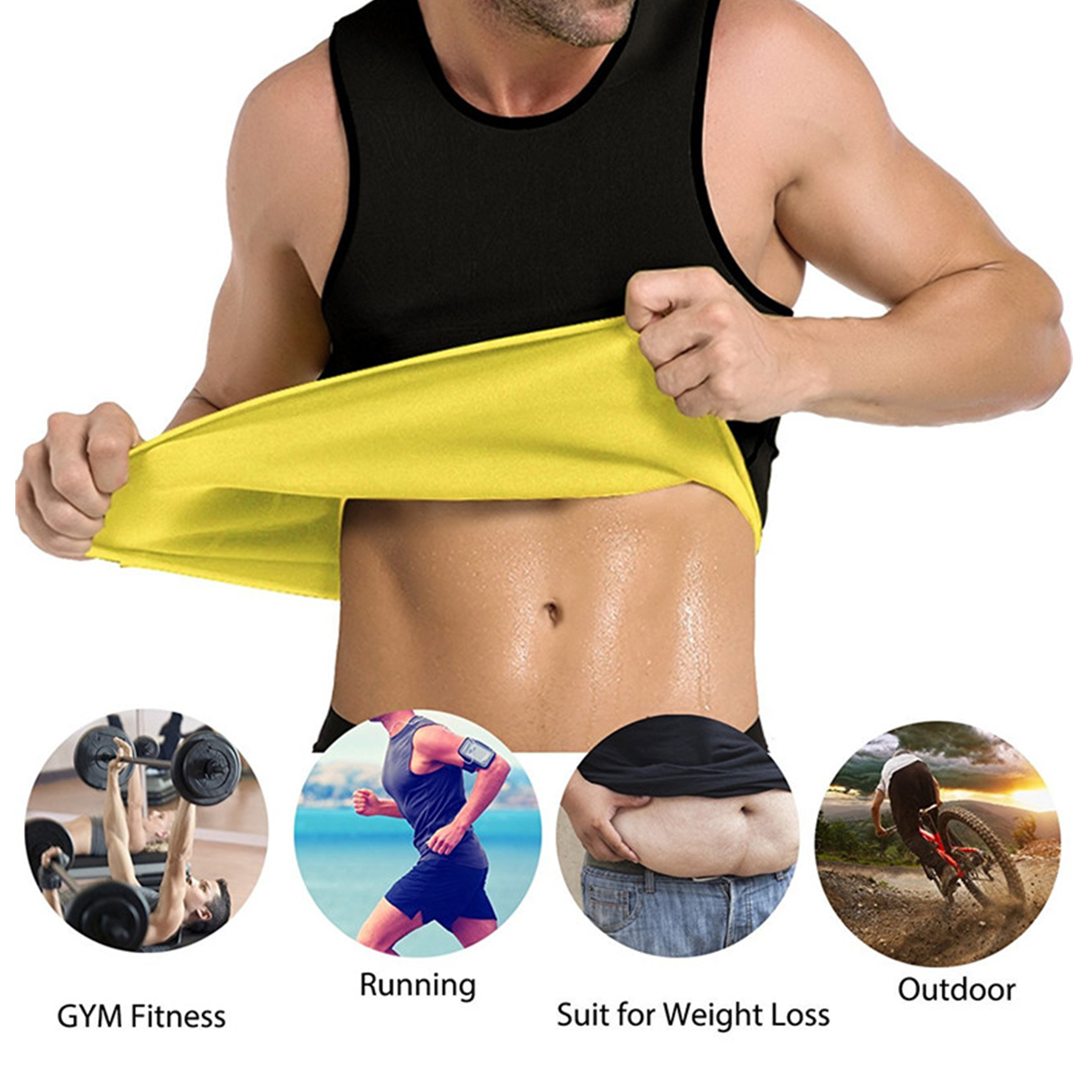 Neoprene Body Shaper Slimming Sweat Trainer Yoga Gym Cincher Vest Shapewear Men
