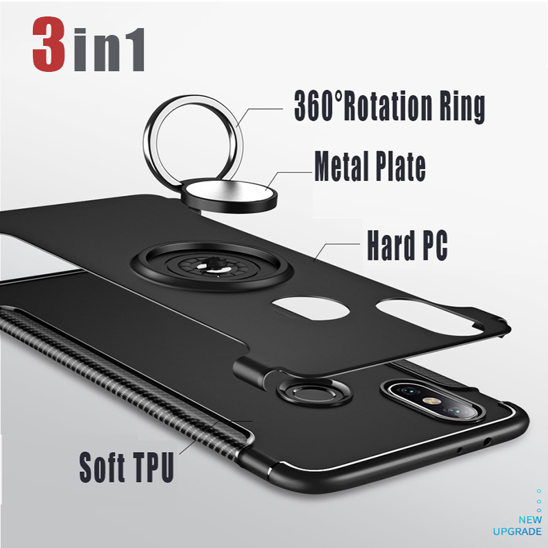 Bakeey Shock-proof 360° Adjustable Ring Holder Protective Case for Xiaomi Mi 6X / Xiaomi Mi A2 Non-original