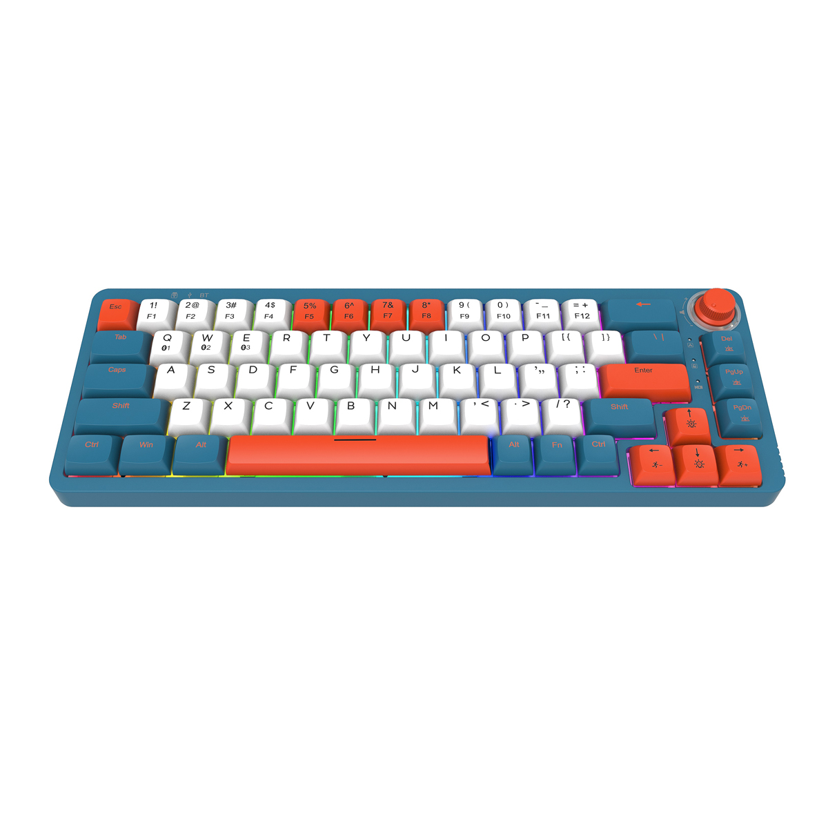 GAMAKAY LK67 Mechanical Keyboard 67 Keys RGB Gateron Switch Hot Swappable 65% Programmable Triple Mode Wired bluetooth 5.0 2.4GHz NKRO PBT XDA Profile Keycaps Gaming Keyboard with Rotate Button Custom Keyboard