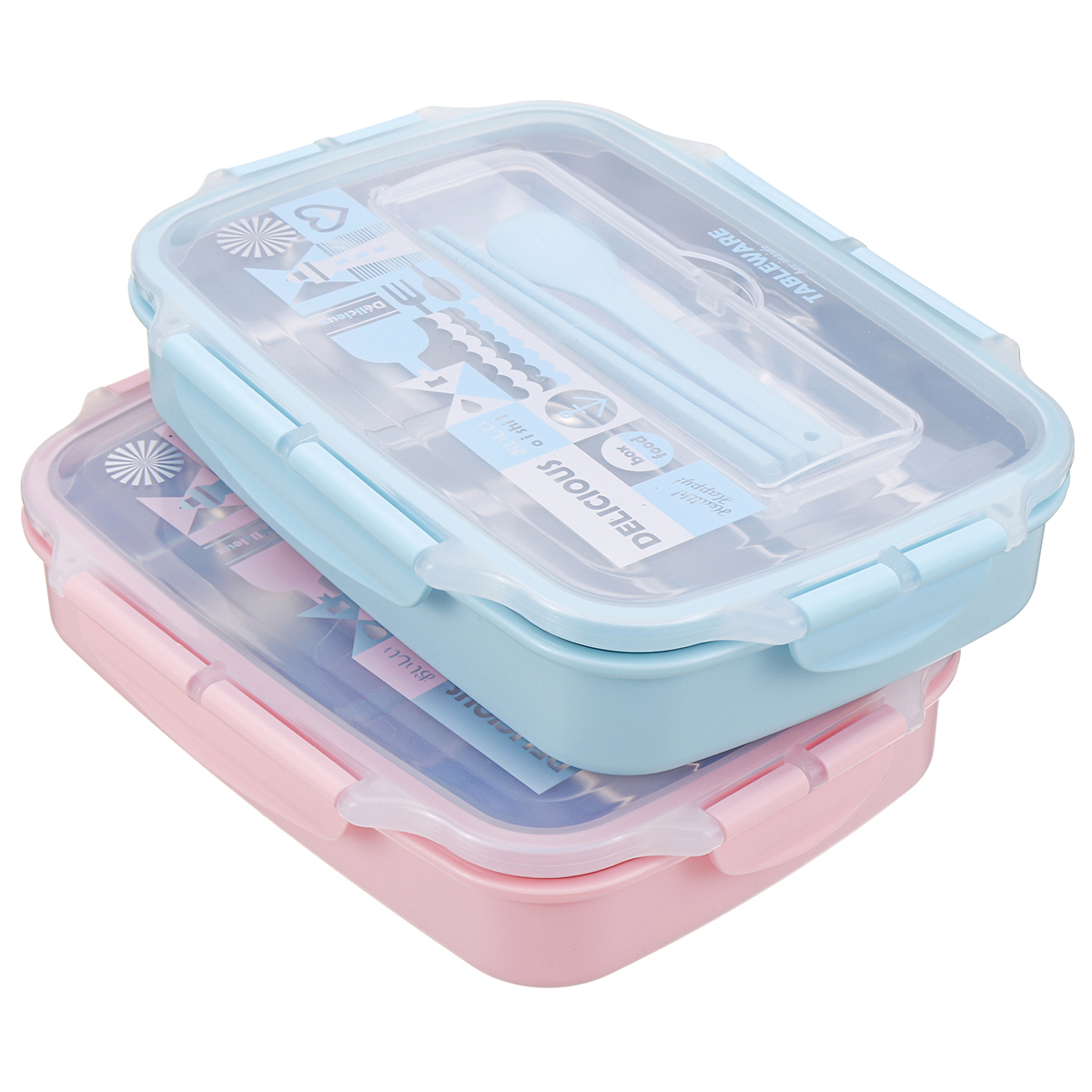 

Bento Lunch Box 4 Section Leakproof School Outdoor Picnic Food Container Lunchbox