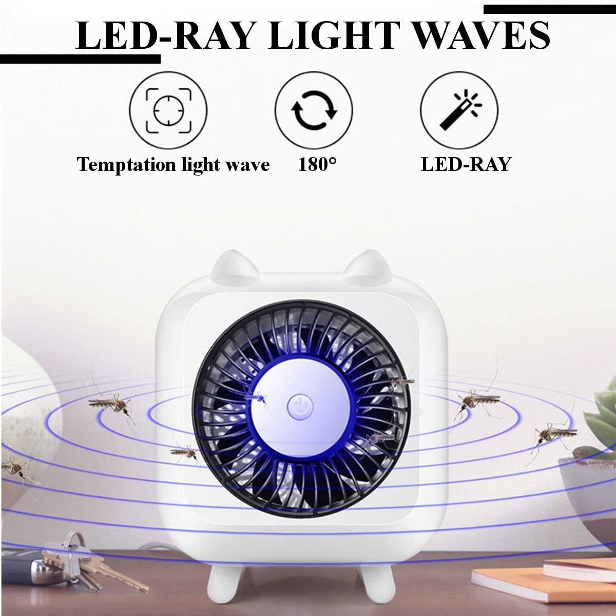 Electric Photocatalyst LED Mosquito Trapping Catcher Lamp Insect killer Trap Light