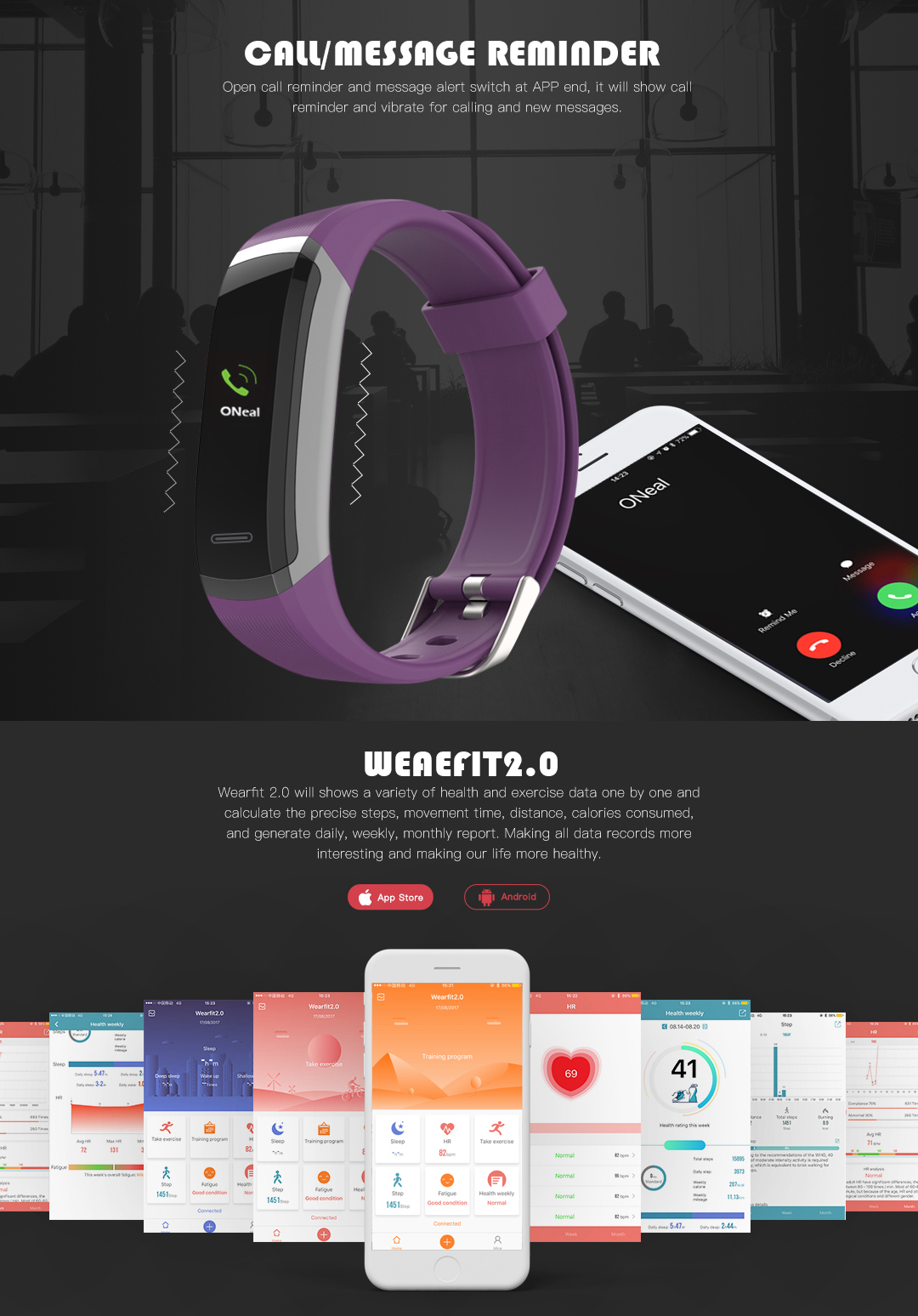Bakeey GT101 0.96inch Color Screen Heart Rate Monitor Fitness Tracker bluetooth Smart Wristband