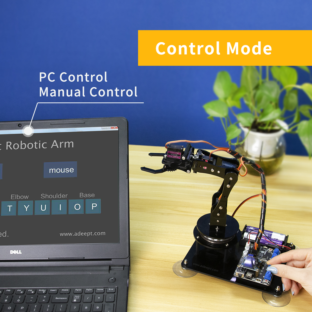 Adeept 5-DOF STEAM  DIY Robot Arm Robotic Arm Kit for UNO R3 with Arduinoo Processing Code