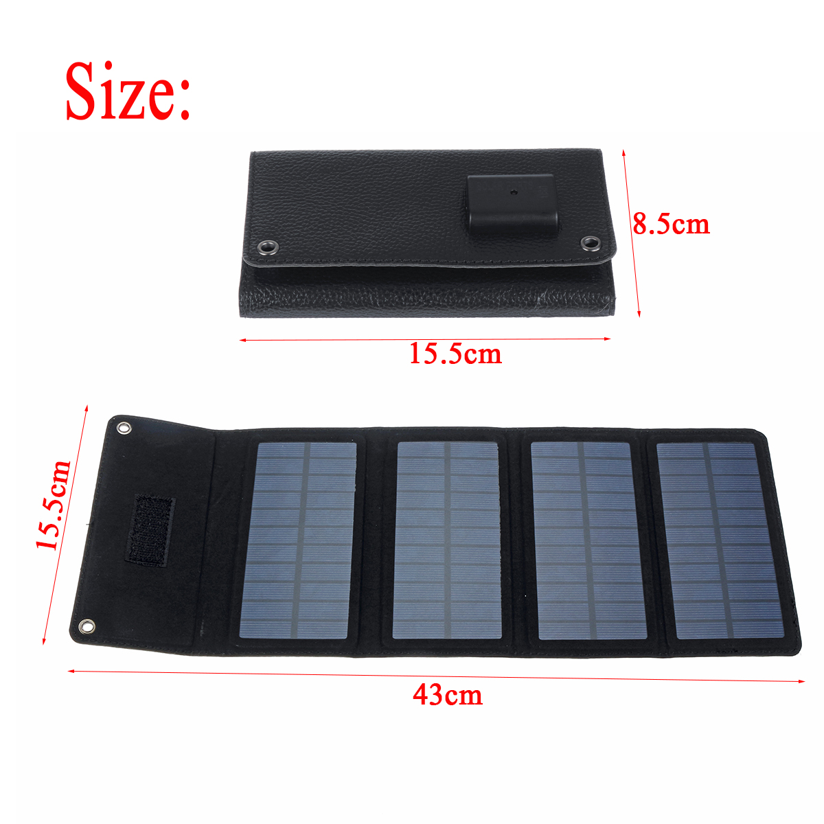 7W 5V Waterproof Foldable Mono-crystalline Silicon Solar Panel With LED Charging indicator & USB Interface 16