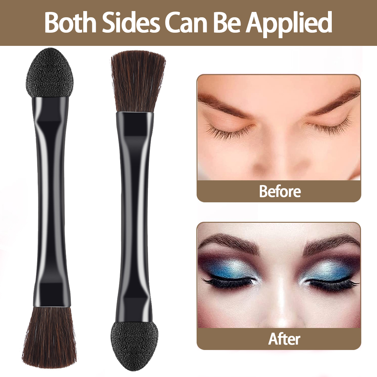 12pcs Disposable Double Ended Eye Shadow Applicators Sponge Brush Makeup Tools