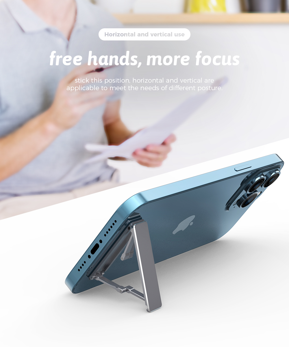 Mini Invisible Foldable Phone Holder Universal Aluminum Alloy Stand Back Sticker Bracket for iPhone 14 13 Pro Xiaomi 13 for Samsung
