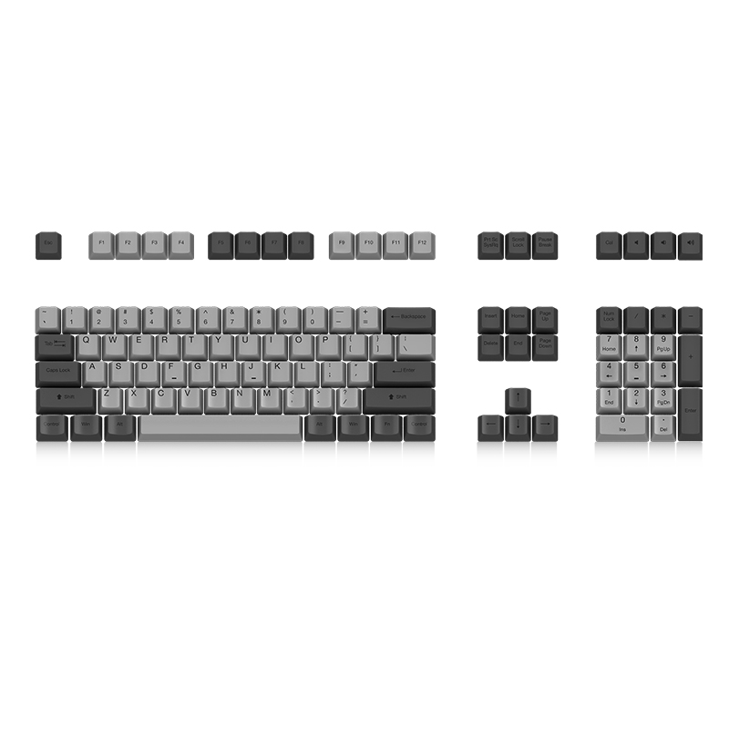 

Akko X Ducky 108 Key OEM Profile PBT Gray Keycaps Dye Sublimation Keycap Set for Mechanical Keyboard
