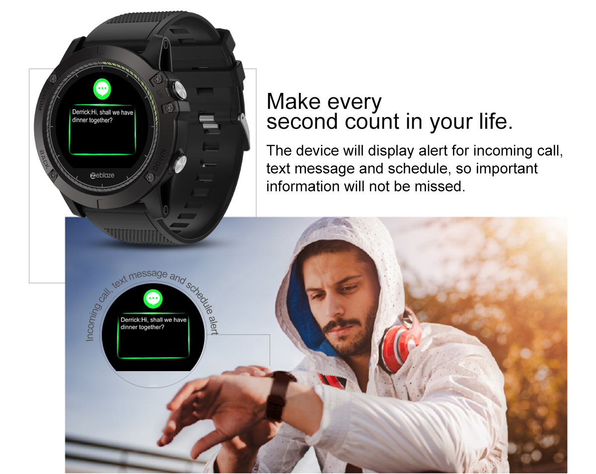 Zeblaze VIBE 3 HR Rugged Inside Out HR Monitor 3D UI All-day Activity Record 1.22' IPS Smart Watch 54