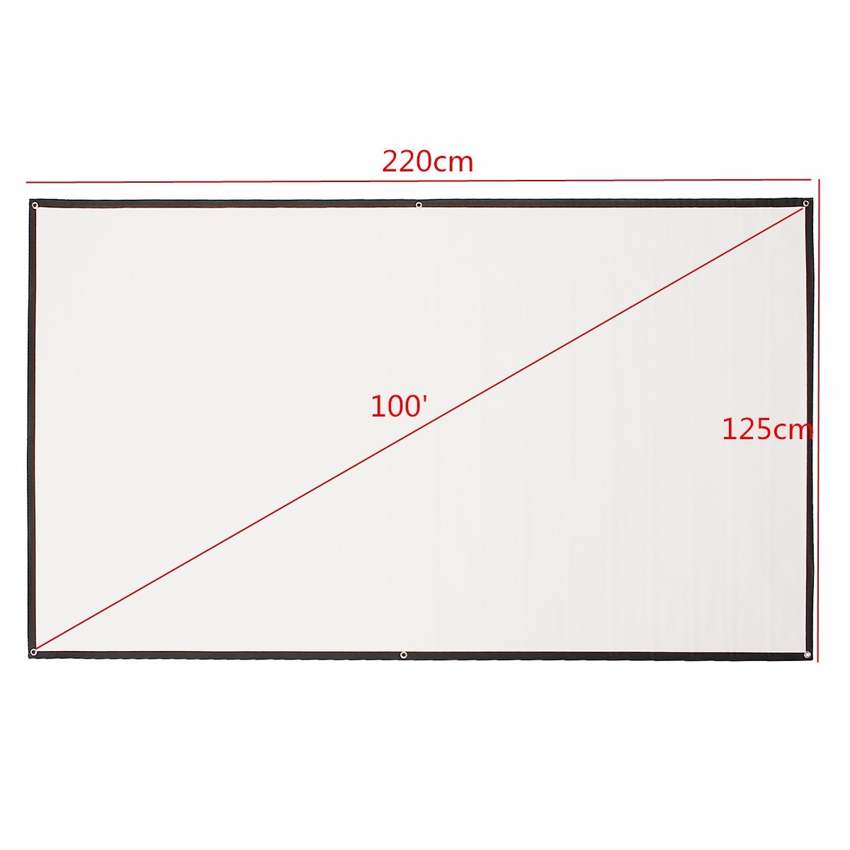 LEORY 100 Inch 16:9 White Portable Fold Fabric Projection Screen for Home HD Projector