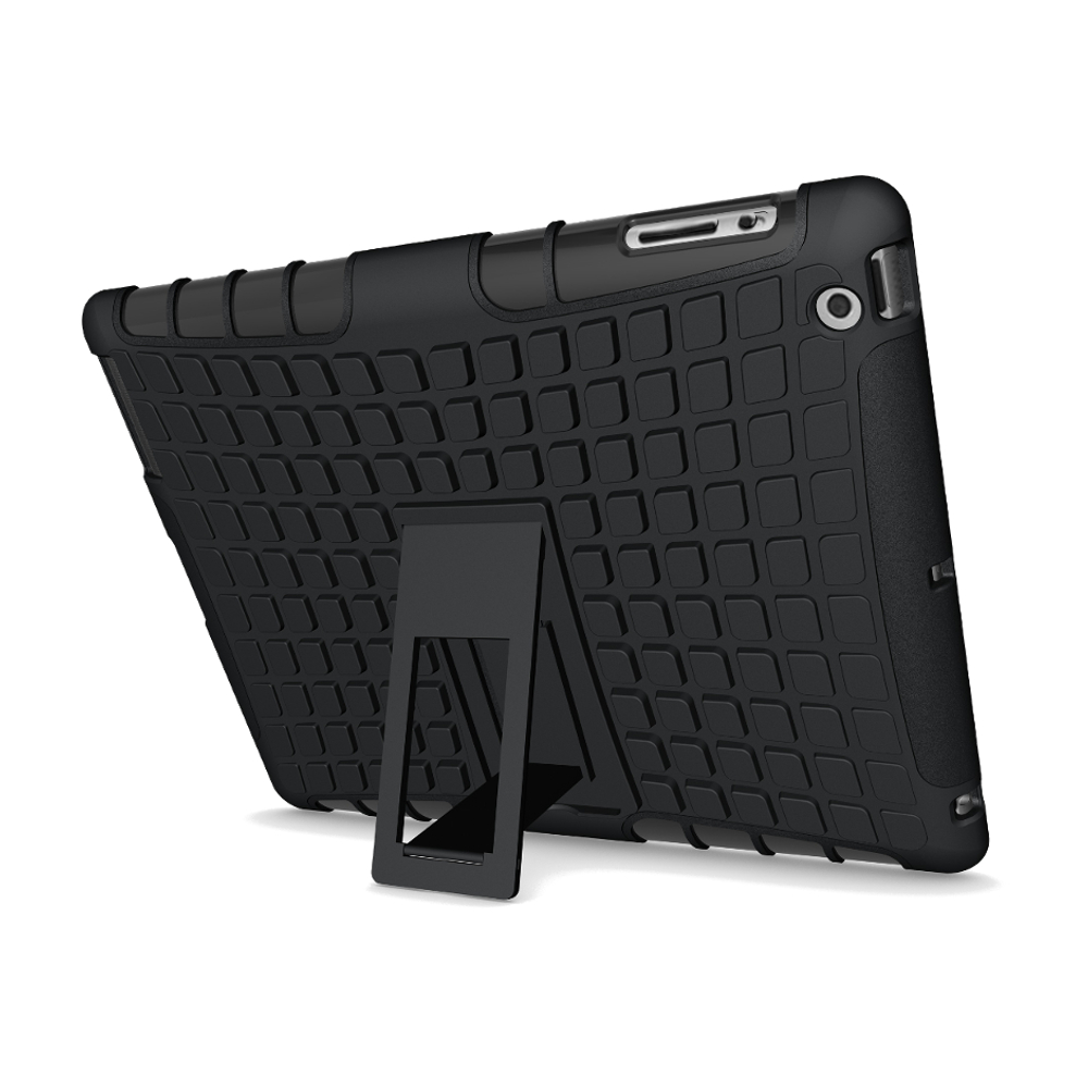 

Shockproof Anti Skid Kickstand Case Hybrid Soft Hard Rugged Case Cover For iPad 2/3/4