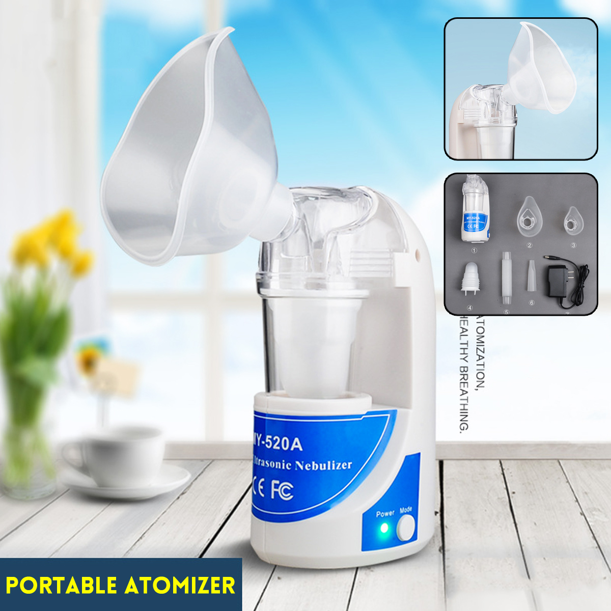 Portable Atomizer Handheld Nebulizer Humidifier Respirator Steam Inhaler For Adult & Child
