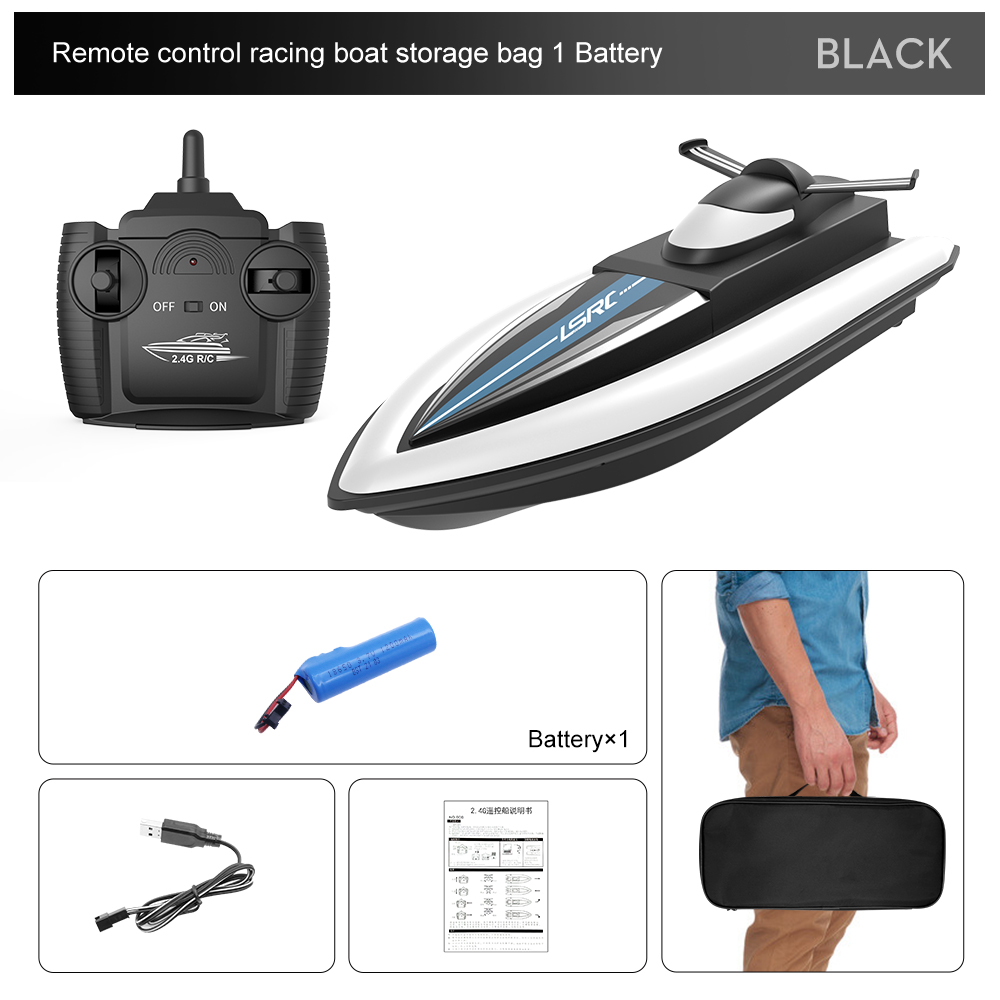 LSRC B8 2.4G RC Boat High Speed Racing Rowing Waterproof Rechargeable Vehicles Models Electric Radio Remote Control Toys Boys Children Gift