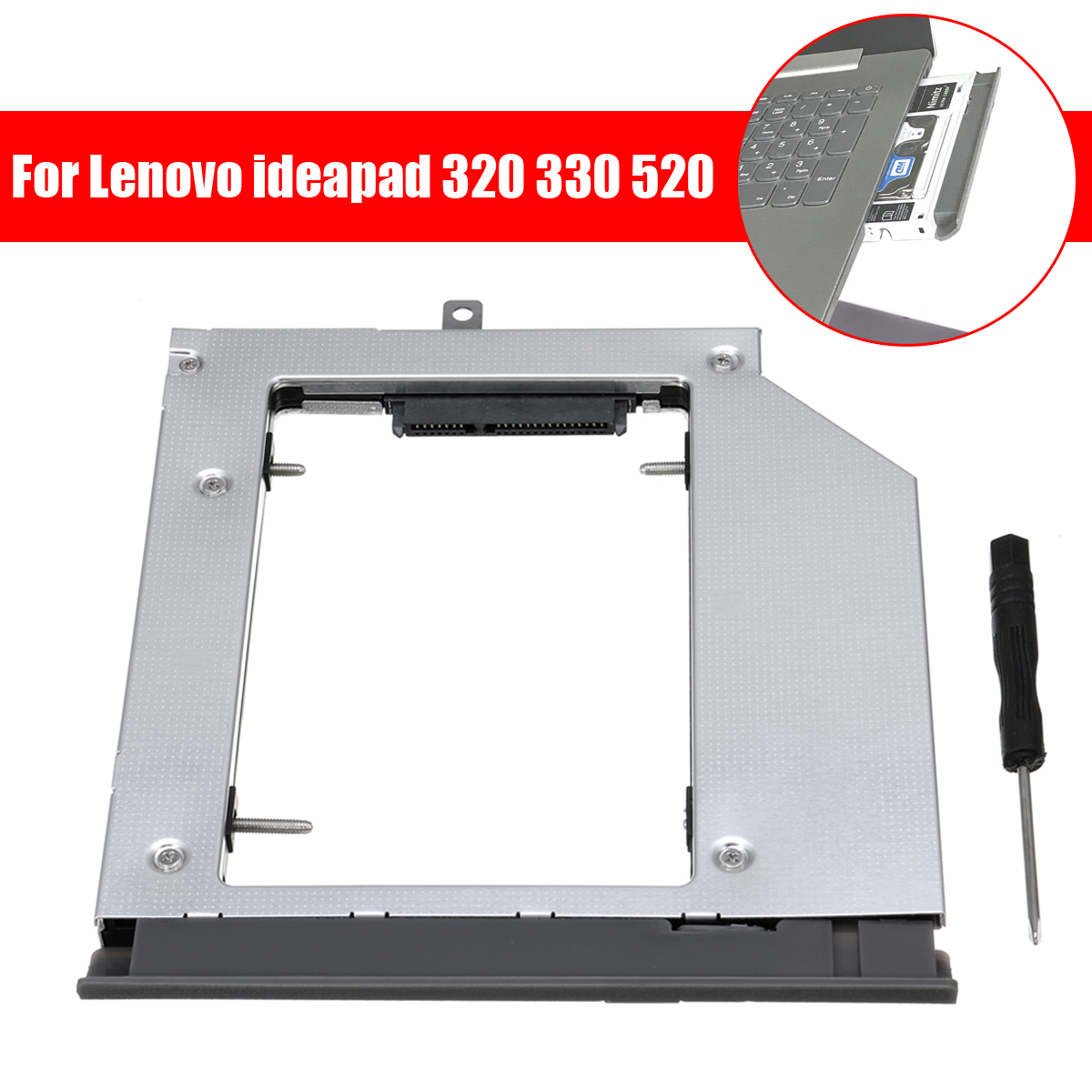 Notebook Optical Drive Bay Hard Drive Caddy For Lenovo ideapad 320 330 520 Converter 7