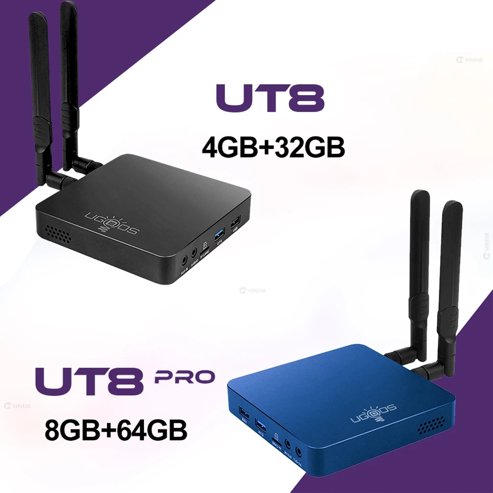 UGOOS UT8 Rockchip RK3568 DDR4 4GB 32GB eMMC Android 11 WIFI 6 1000M LAN 4K@60fps HDR10 BT 5.0 Smart TV BOX with  bluetooth Voice Remote