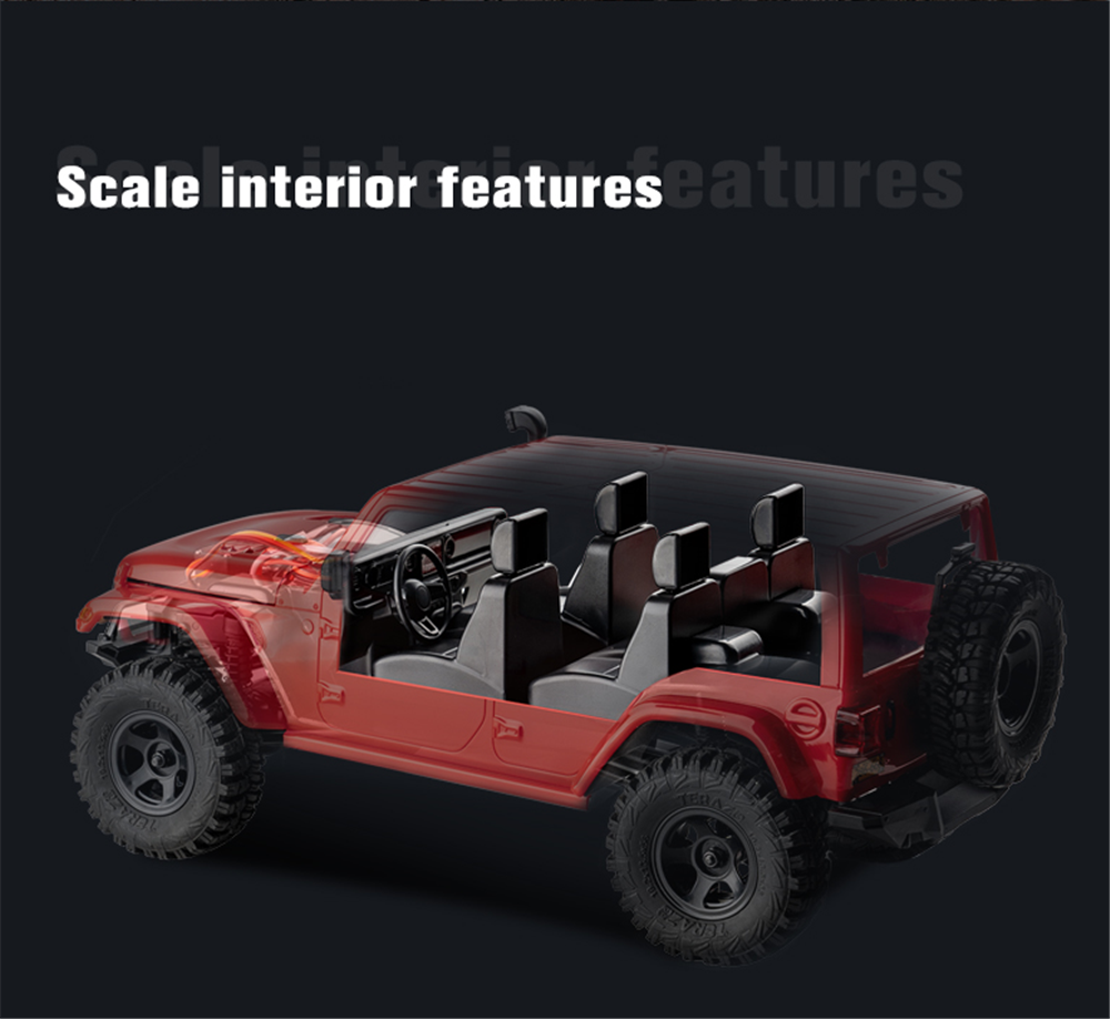 ROCHOBBY RTR 1/18 2.4G 4WD 11804 RC Car Fire Horse LED Light Full Proportional Crawler Vehicles Models - Photo: 4