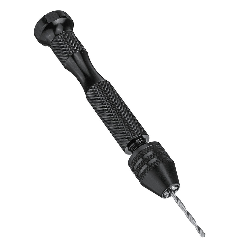 0.3-3.8mm Mini Aluminum Hand Drill with Twist Drill Bits Chuck Drilling Rotary Tools - Photo: 7