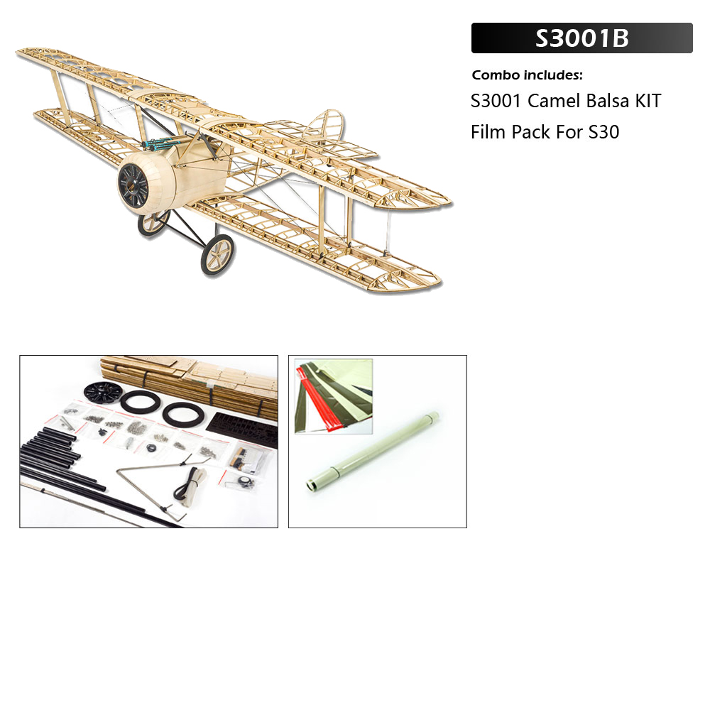 Dancing Wings Hobby S30 1200mm Wingspan Balsa Wood Sopwith Camel WW1 British Single-Seater Fighter RC Airplane KIT / KIT+Power Combo