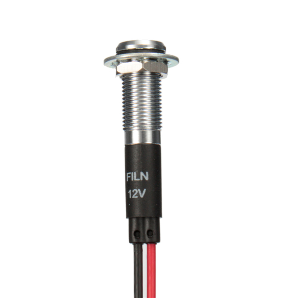 8mm 12V LED Dash Panel Indicator Warning Signal Light Lamp 5 Colors