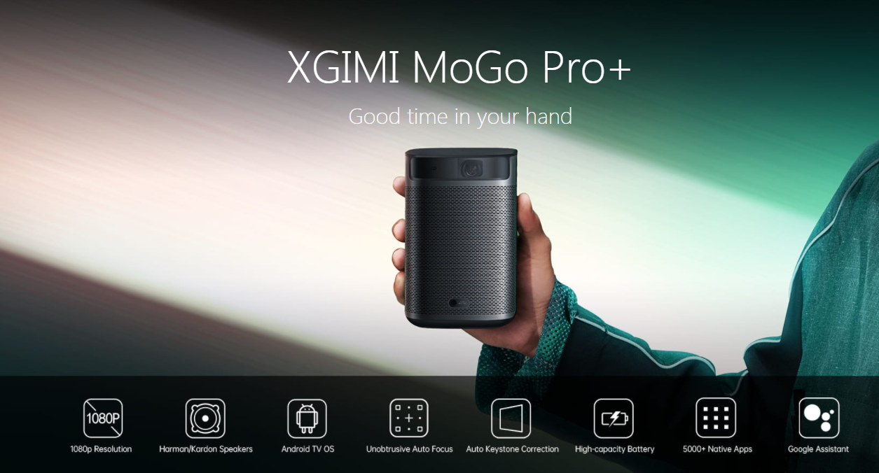 XGIMI Mogo Pro+ Projector 1080P Android 9.0 TV Portable Smartest Projector 300ANSI Lumens 2+16G Auto Keystone Correction Auto-focus Home Theater Projector