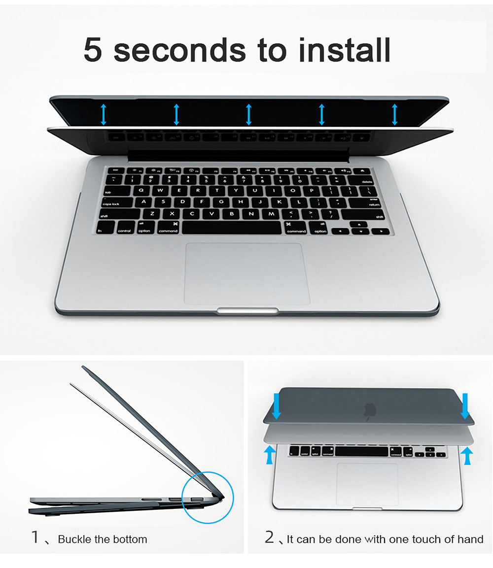 Protective Shell Case Compatible with Macbook Pro 15.4 Pro A1707 / A1990, 15.4 Pro Retina (A1398), 15.4 pro (A1286)