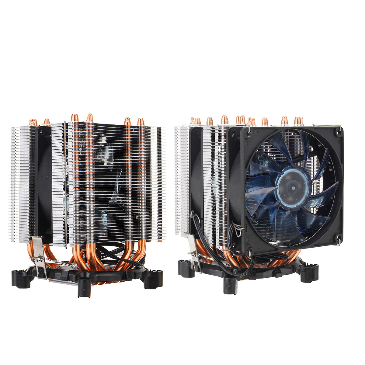 3Pin Six Copper Heat Pipes Blue Backlit CPU Cooling Fan for Intel 775 1150 1151 AMD 10