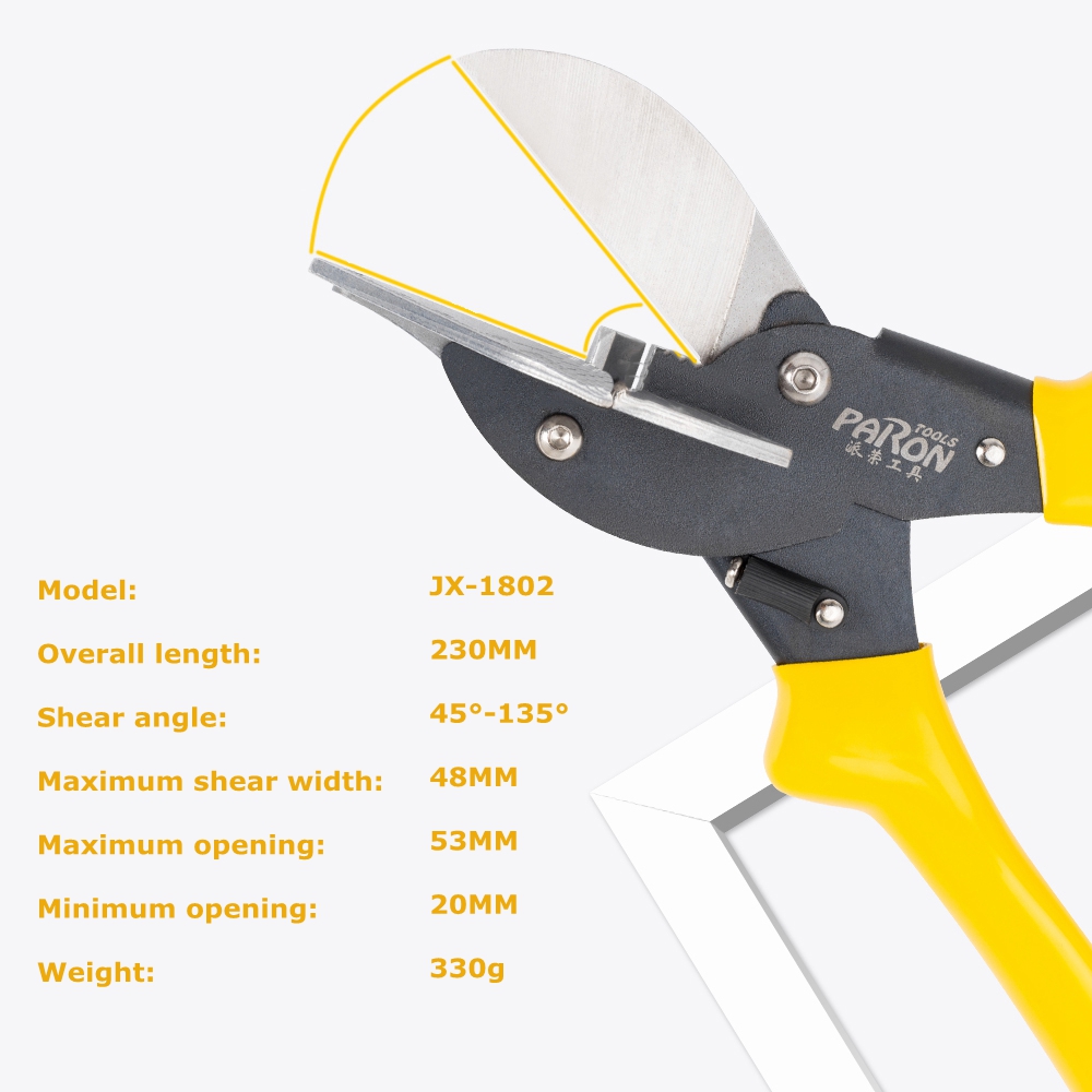 Paron® JX-C8025 45°-135° Adjustable Universal Angle Cutter Mitre Shear with Blades Screwdriver Tools 25