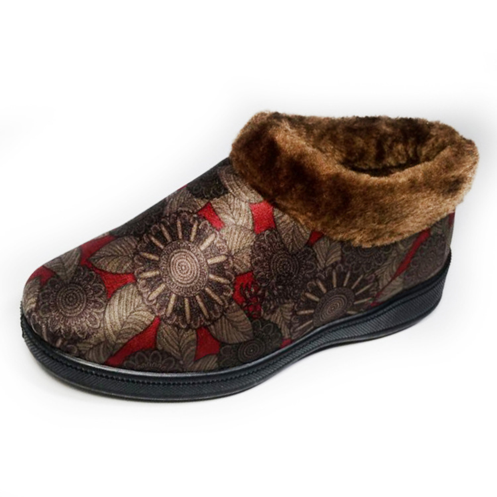 

Зимняя хлопковая снеговая лодыжка Ботинки Печать Шаблон Плоская обувь