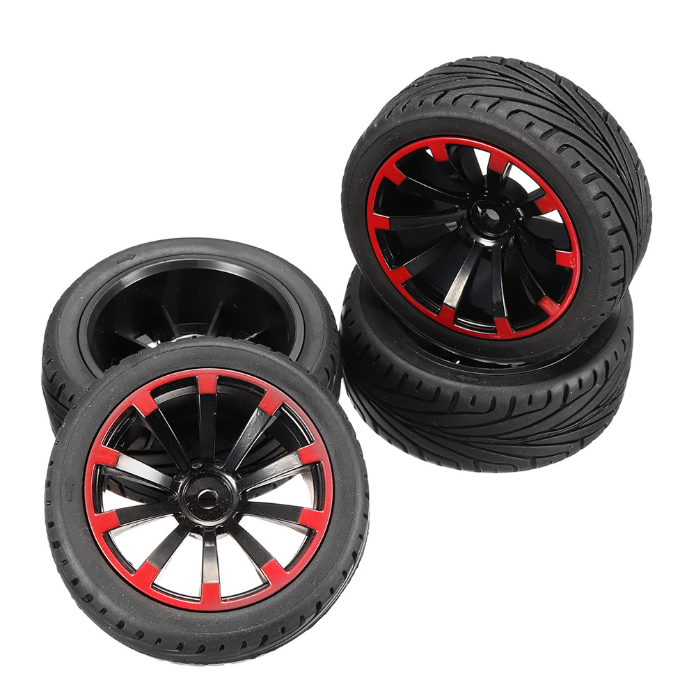 AUSTAR 4PC 68*26mm Rubber Racing Tires Tyre Wheel Rim for 1/10 On-Road Rc Car Parts - Photo: 3