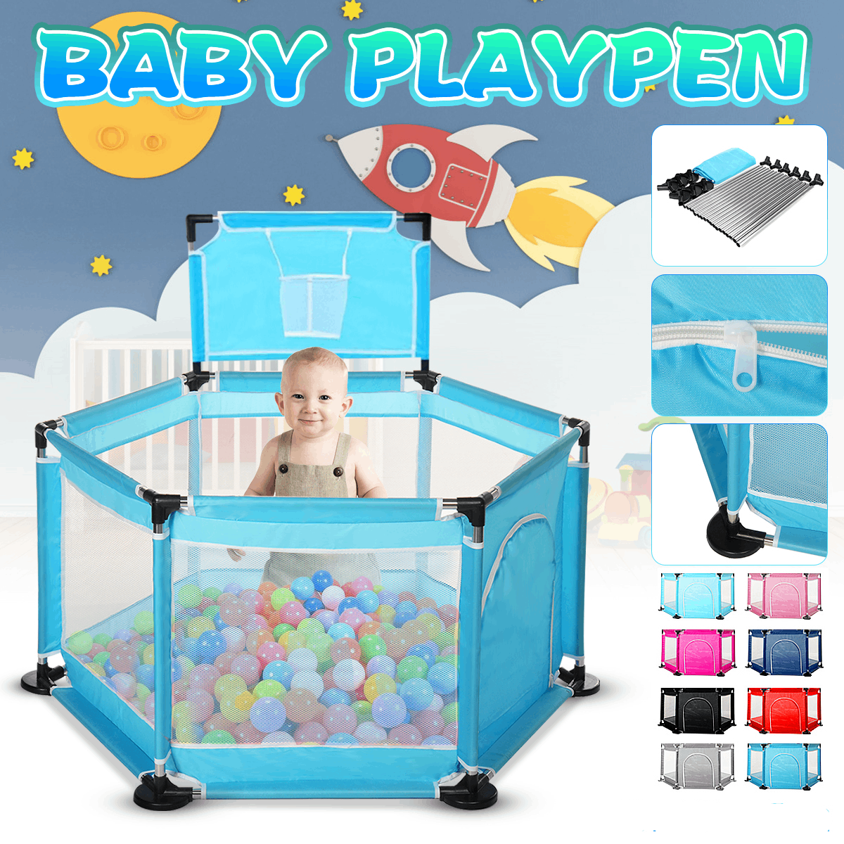 Baby Playpen Interactive Kids Play Playpen Ocean Balls Games Safety Gate Baby Toddler Fence