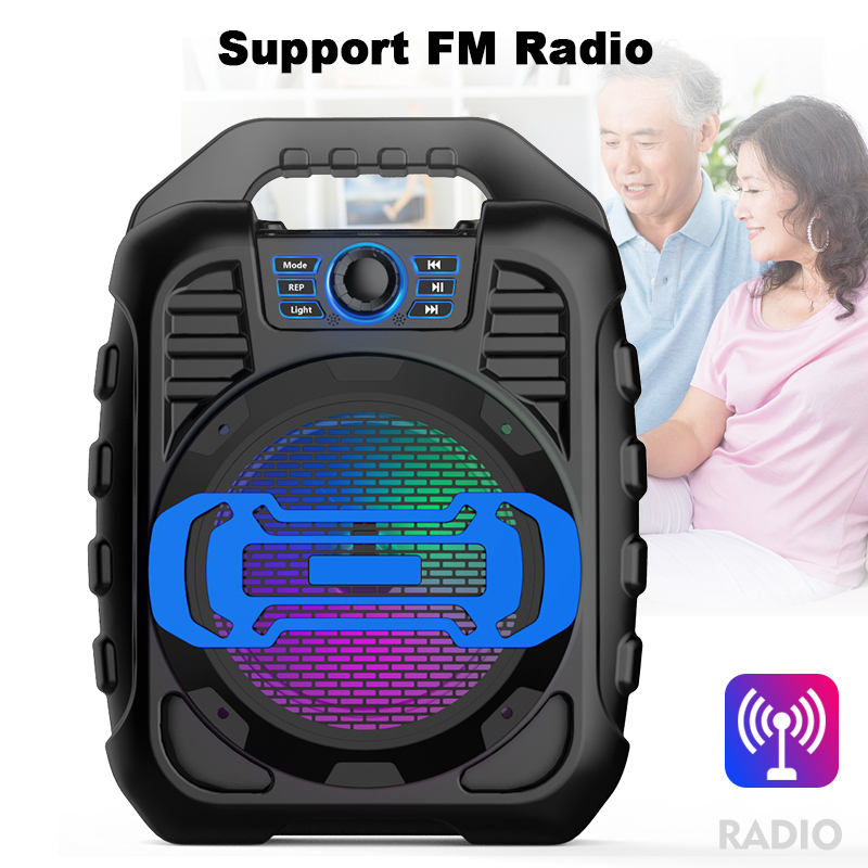 Bakeey Wireless Bluetooth Speaker Kalaoke Colorful Light Stereo TF Card FM Radio Portable Speaker 15