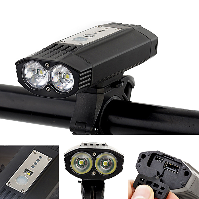 

XANES® DL23 1200LM Велосипедный фонарь 4000 мАч USB аккумуляторная Водонепроницаемы Велосипедный передний фонарь 3 режима Ночная сигна