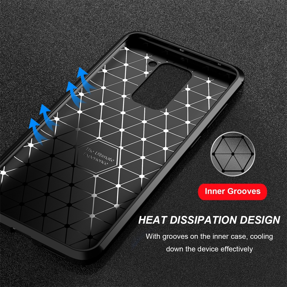 Bakeey for Xiaomi Redmi Note 9 / Redmi 10X 4G Case Luxury Carbon Fiber Pattern Shockproof Silicone Protective Case