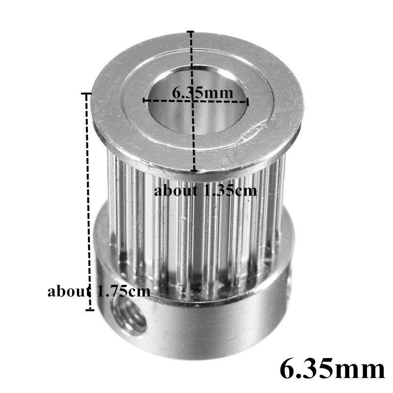 GT2 Timing Pulley 20Teeth Alumium Gear Bore 5MM 6.35MM 8MM For GT2 Belt Width 10mm For 3D Printer 4