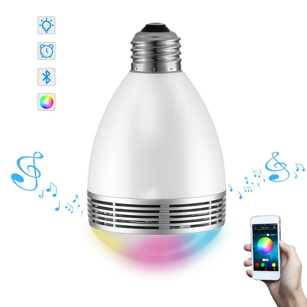 

AC100-240V 9W E27 Wireless Bluetooth Speaker LED Smart Light Bulb Color Changing for Home