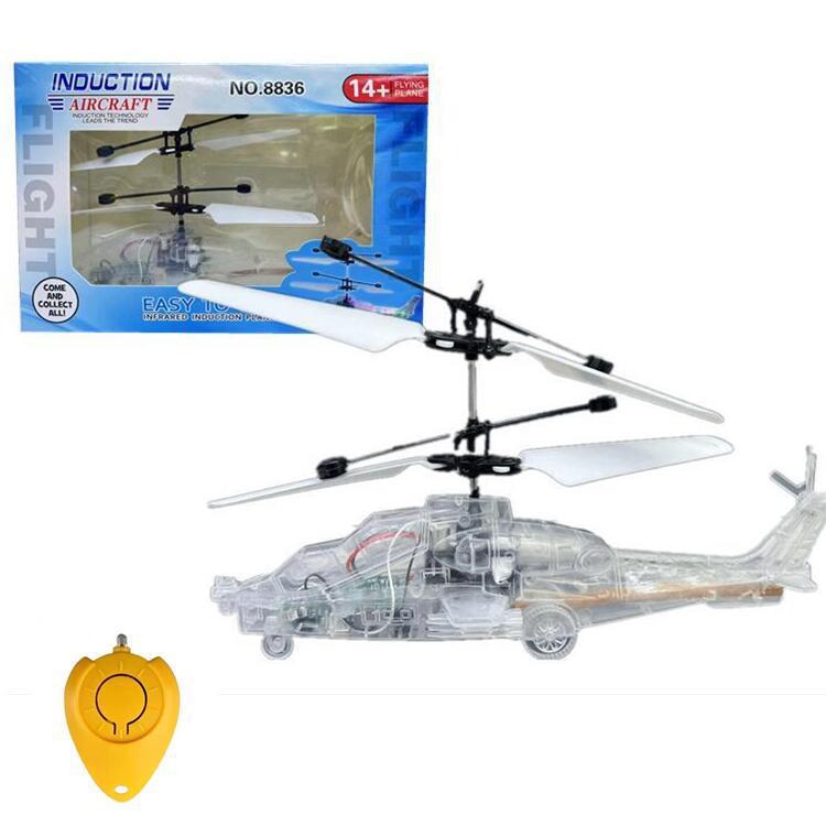 Gesture Sensing Smart Levitation Led Light Altitude Hold Transparent RC Helicopter Kids Toys