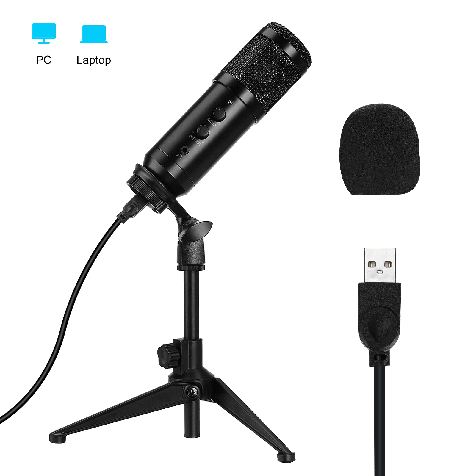 USB Microphone Professional Condenser Microphones For PC Computer Laptop Recording Studio Singing Gaming