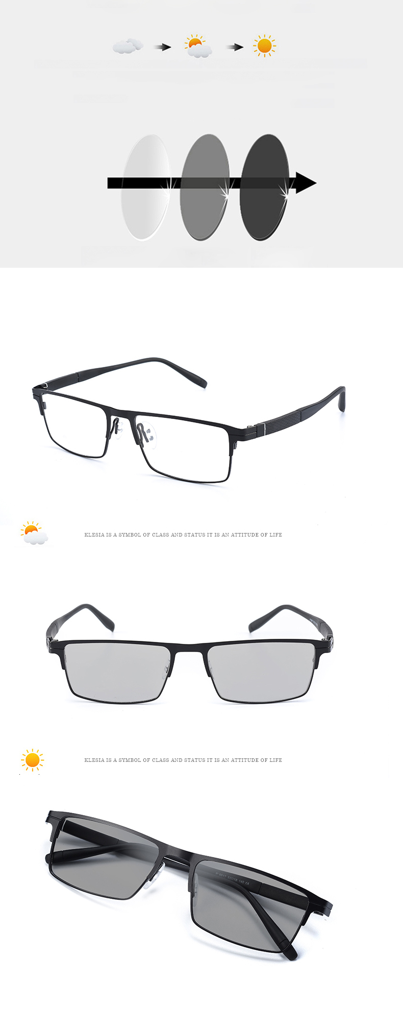 KCASA Outdoor Sun-resistant Progressive Multifocal Reading Glasses