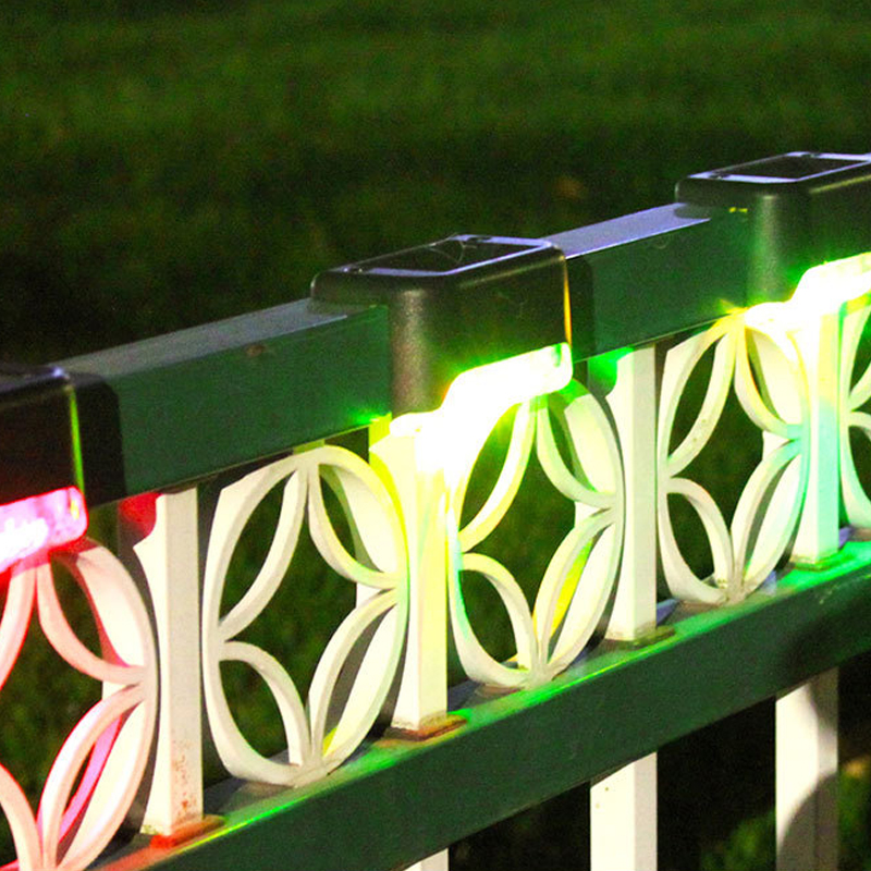 Solar Powered LED Path Landscape Mount Outdoor Garden Stair Fence Lamp