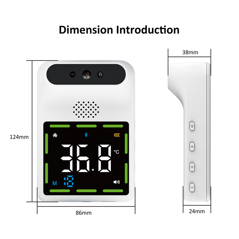 K88 Non-contact IR Infrared Thermometer Forehead Wall-Mounted LCD Digital High Precision Thermometer With Fever Alarm