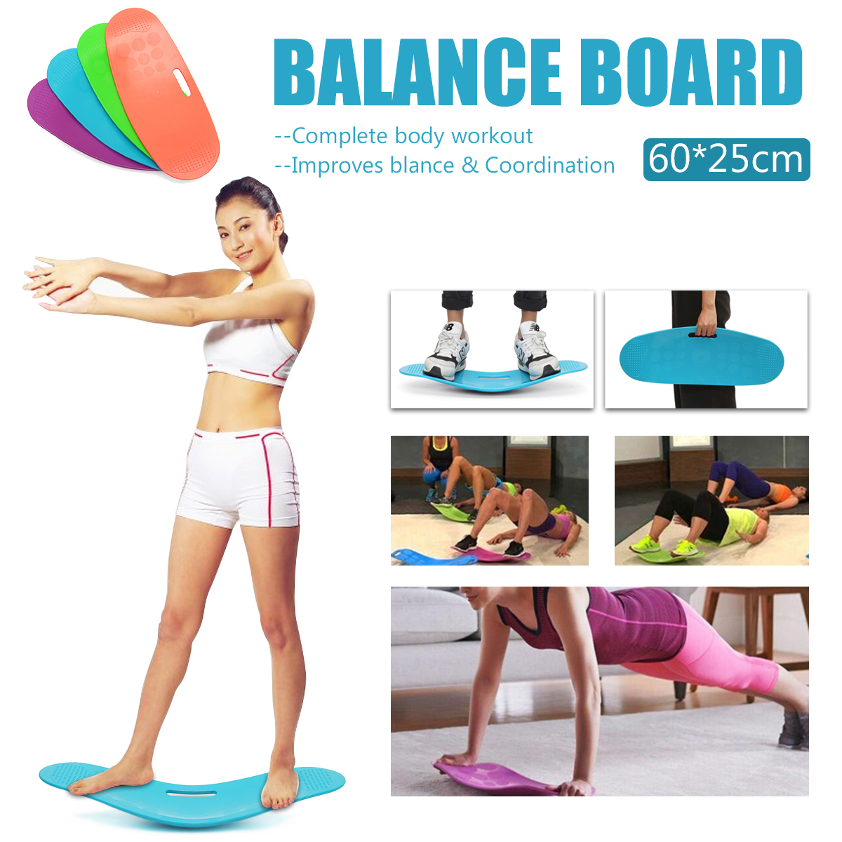 Simply Fit Unisex Yoga Sport Fitness Training Balance Board Exercise Equipment 
